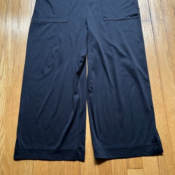 Everlane Size L Black The Luxe Cotton Sleeveless Cropped Wide Leg Jumpsuit - Picture 4 of 16